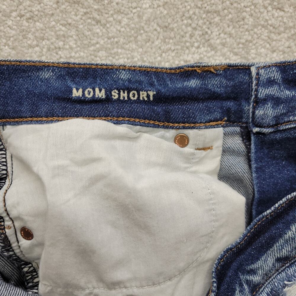 American Eagle Mom Shorts Womens 12 Distressed Stretch Denim Cutoff - Picture 7 of 8